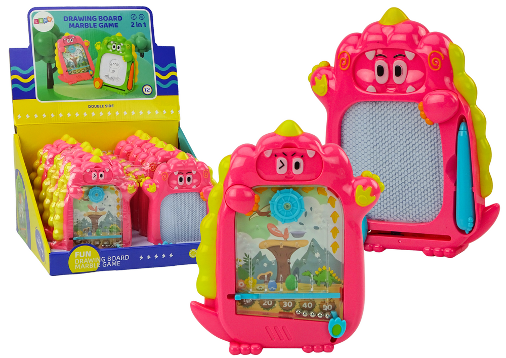 Crtačka ploča u džepnoj igri 2u1 s ružičastim dinosaura