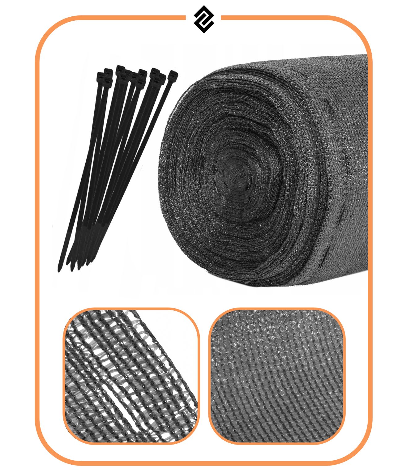 Mreža za sjenjenje, svijetli antracit, 185 g/m², 1,5 × 25 m + 100 vezica