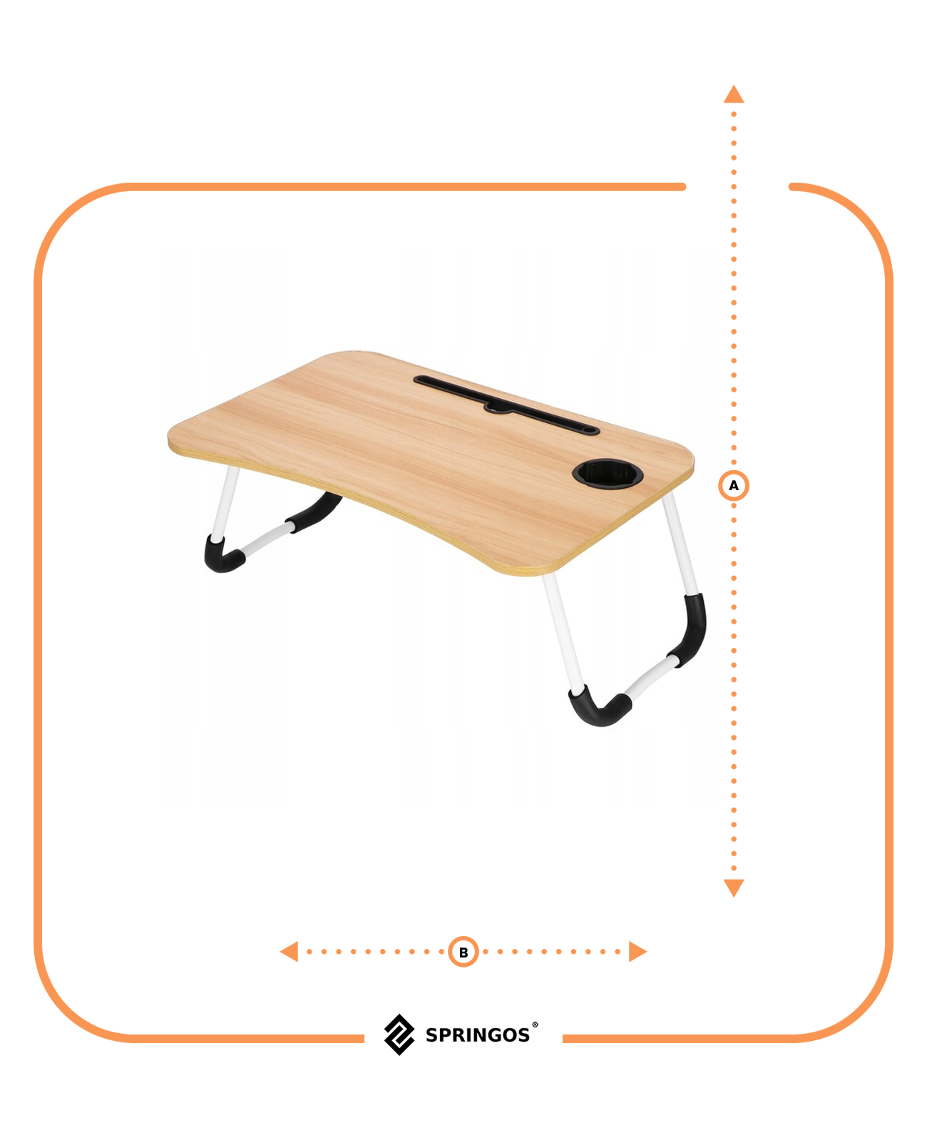 Sklopivi stol za prijenosno računalo, svijetlosmeđi