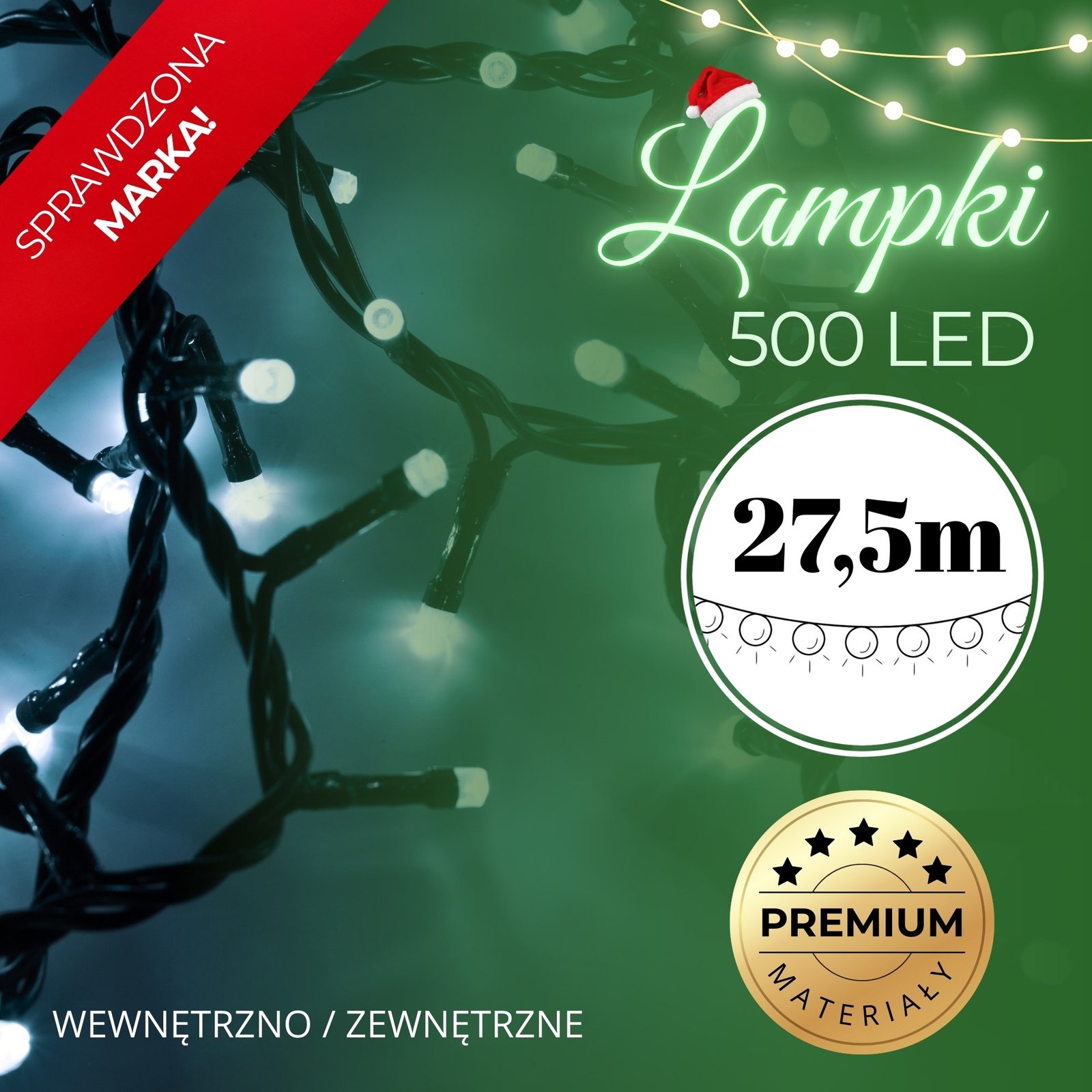 Božićne LED lampice s efektom treperenja 500 LED hladno bijela