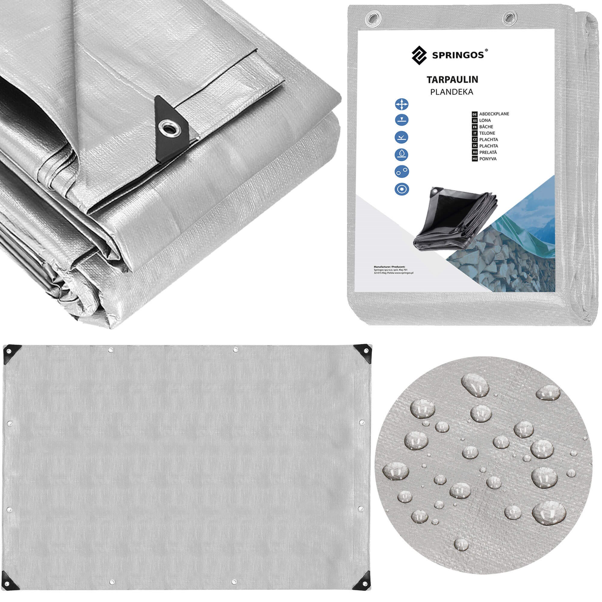 Cerada 6 x 8 m sivo-crna