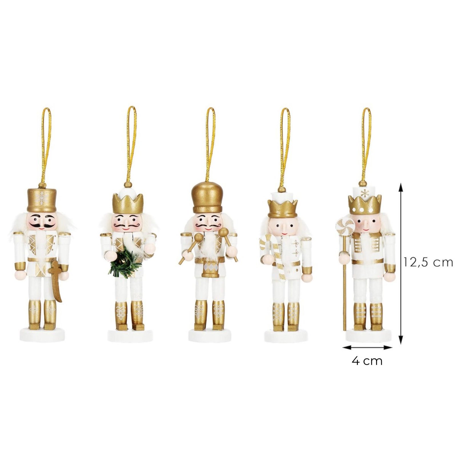 Božićni ukras Orašar 12,5 cm – set od 5 komada