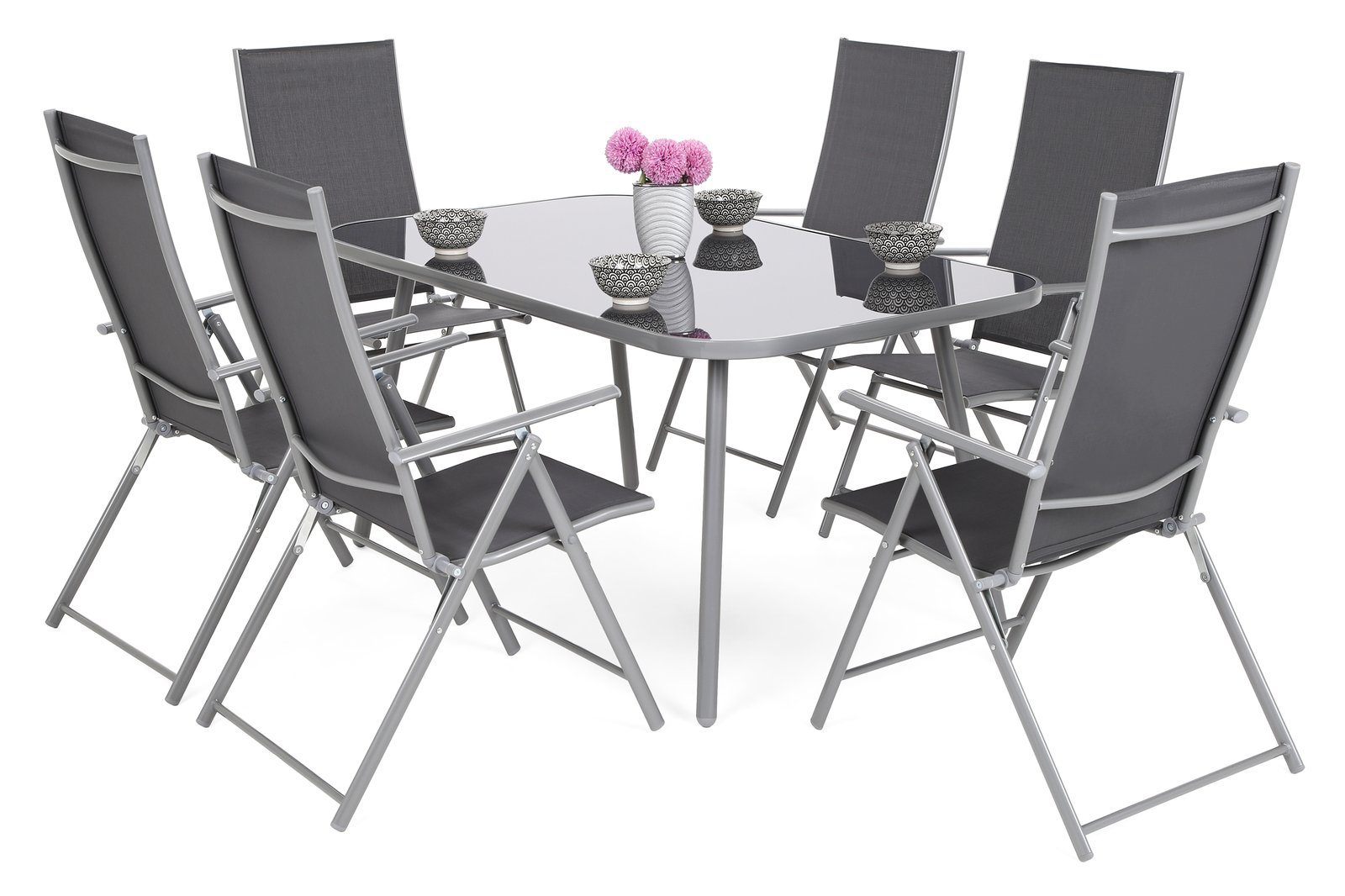 Casablanca garnitura namještaja 145 cm srebrna / siva 6+1