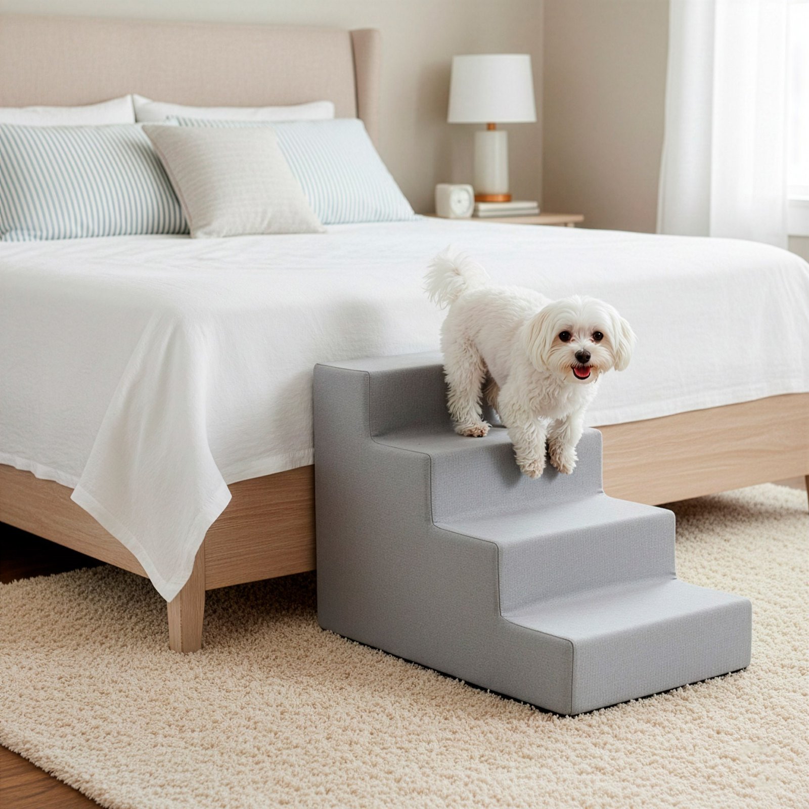 Stepenice za pse, dimenzija 60 × 30 × 40 cm, siva boja