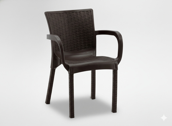 Vrtna stolica od ratana 60 × 60 × 82 cm – smeđa boja