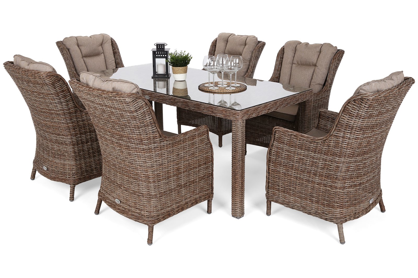 Bristol set namještaja 180 cm Ginger / Brown Melange 6+1