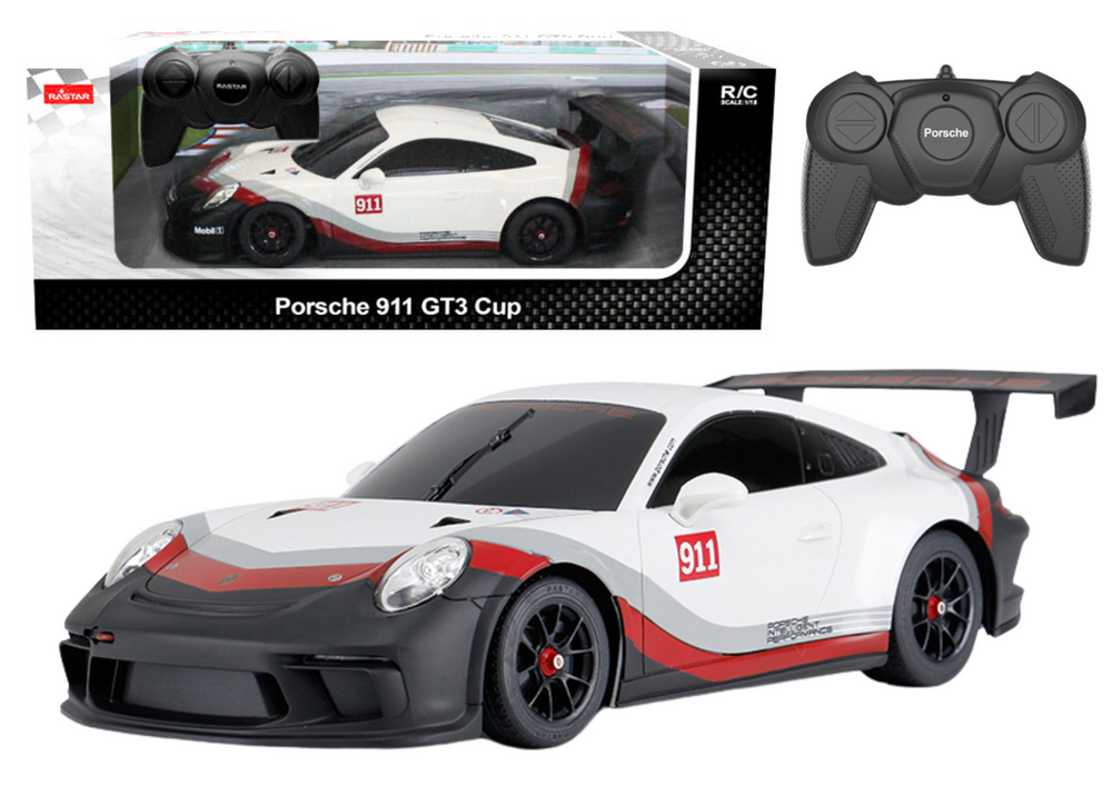 RC automobil 1:18 Rastar Porsche 911 GT3, bijelo-sivi