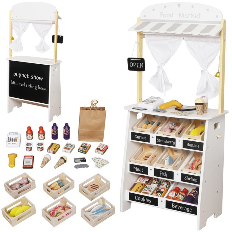 Drveni štand i kazalište 2u1 Kreativna zabava za djecu