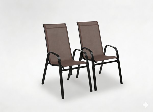 Set od 2 čelične vrtne stolice 54 × 70 × 92 cm – smeđa boja