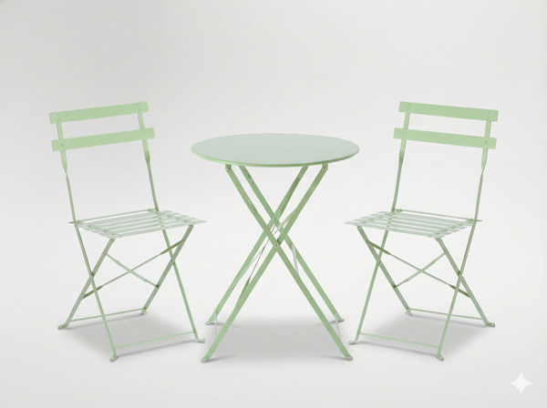 Okrugli bistro set sa stolom – kadulja zelena (sage green)