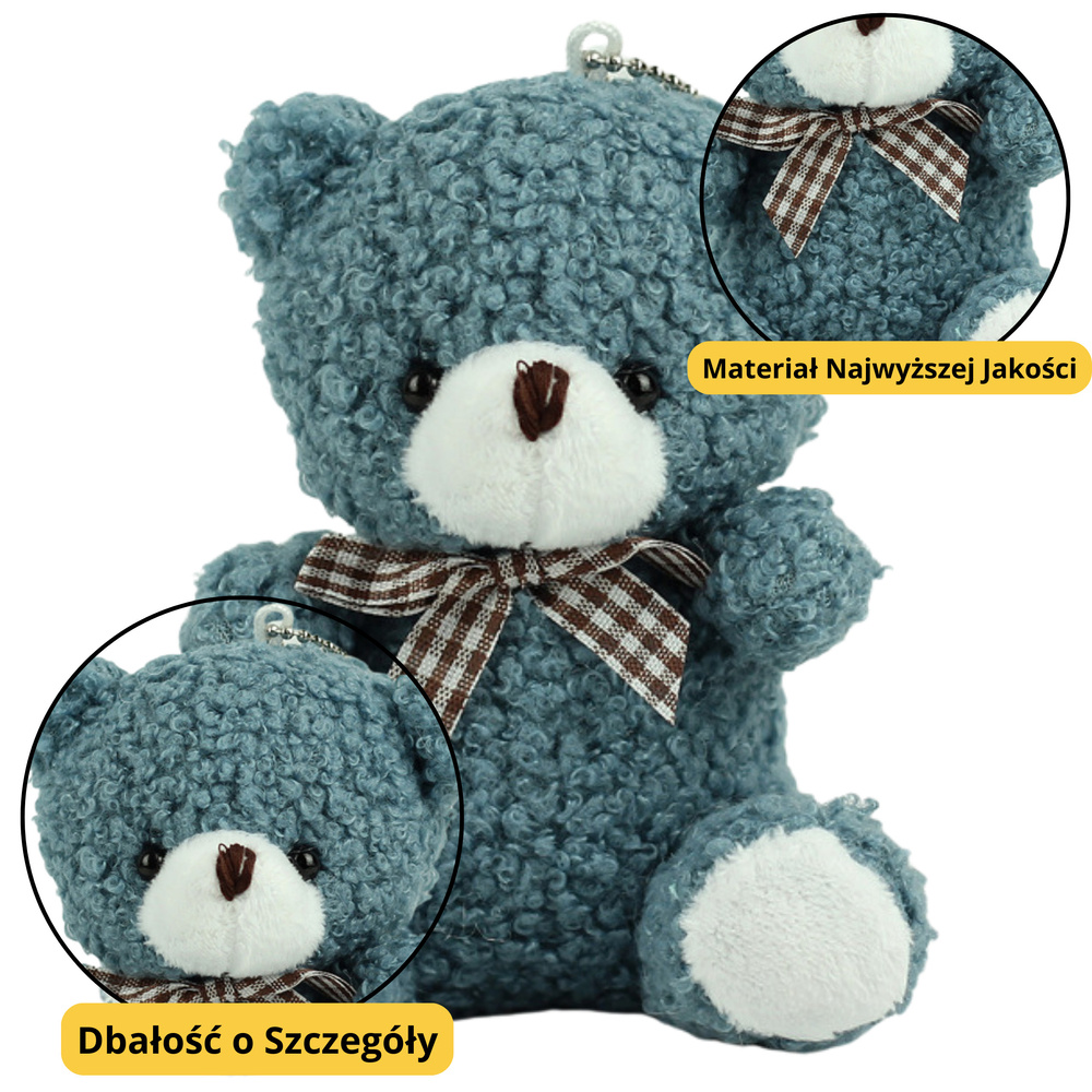 Plišani privjesak za ključeve medvjedić tamnoplavi 8 cm