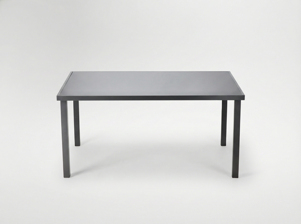 Aluminijski vrtni stol sa staklenom pločom 150 × 90 × 71 cm – siva boja