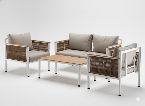 Vrtni aluminijski set „Belgrad“ – sofa, 2 fotelje i stol