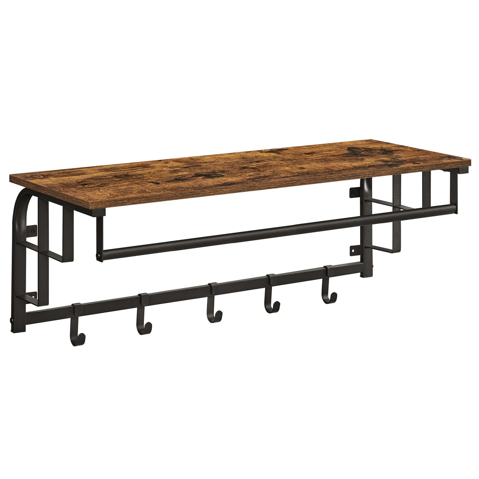 Polica s vješalicama - smeđa boja