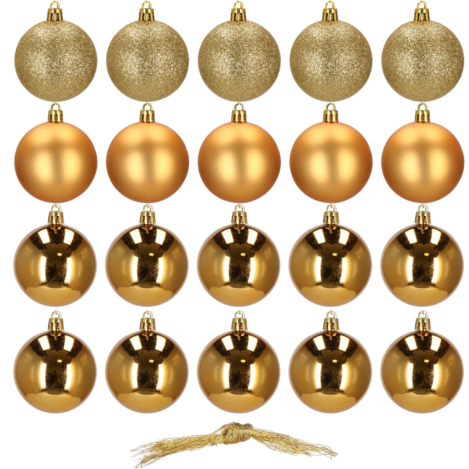 Božićne kuglice 4 cm – set od 20 komada, zlatne
