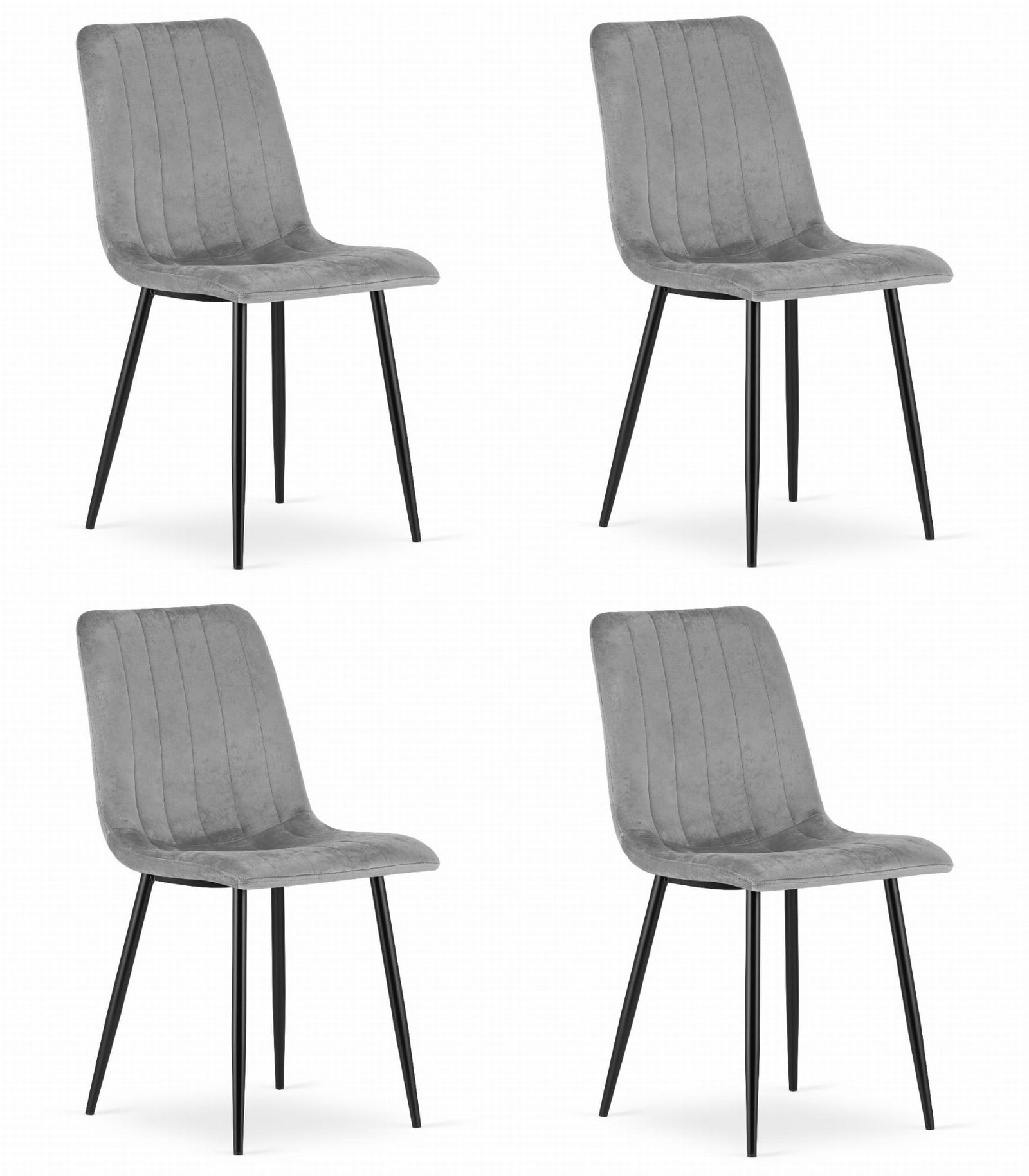 Set od 4 stolice LAVA – tamnosivi baršun