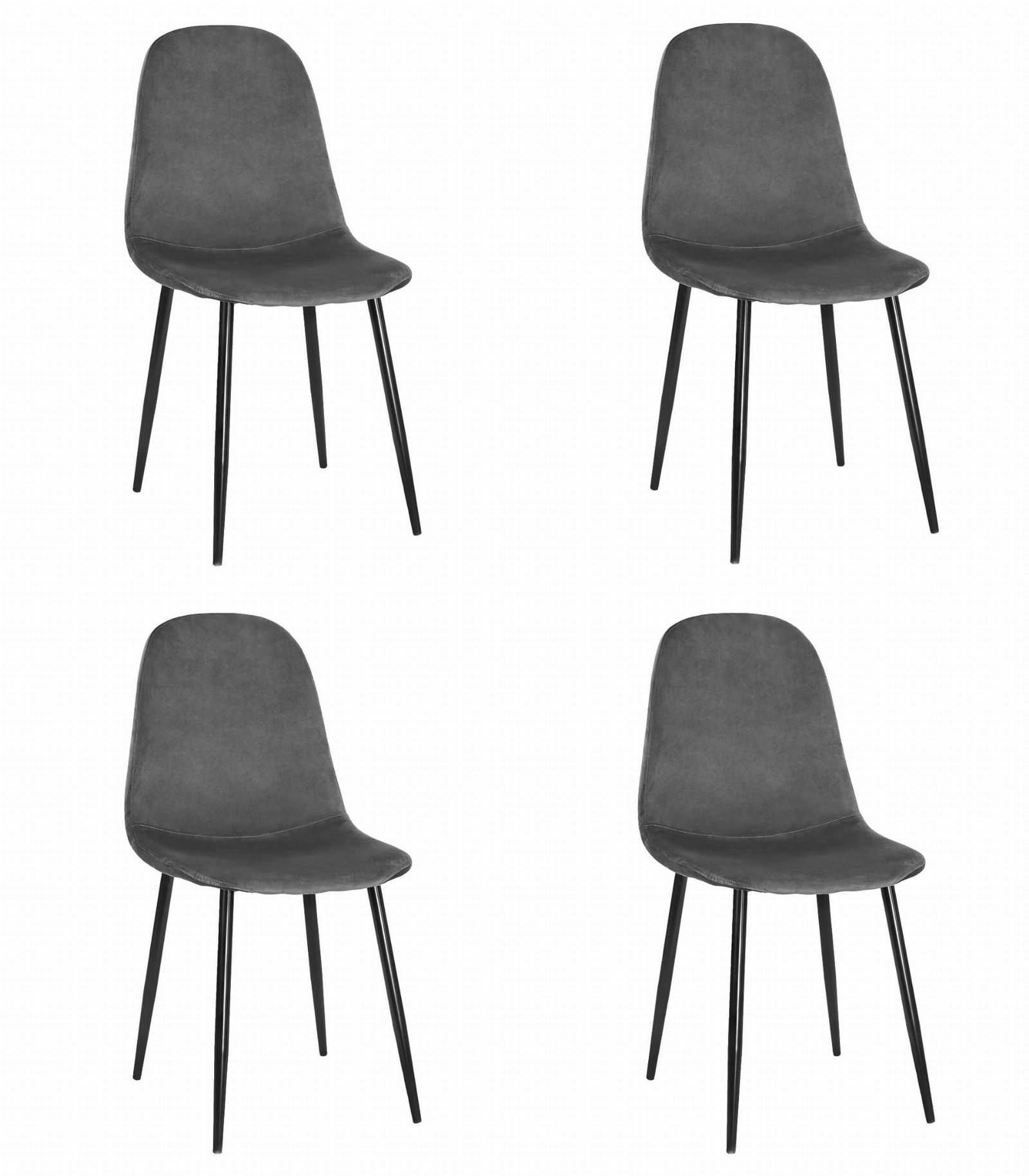 Set od 4 stolice COMO – tamnosivi baršun