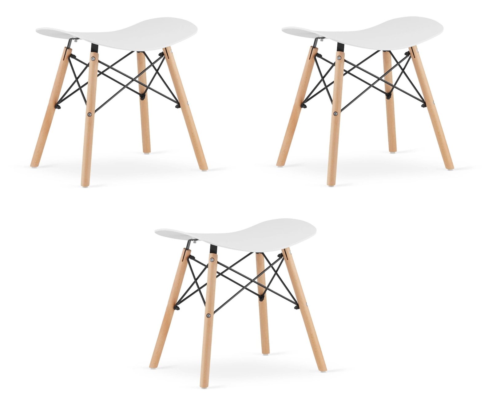 Set od 3 taburea KORFU – bijela boja