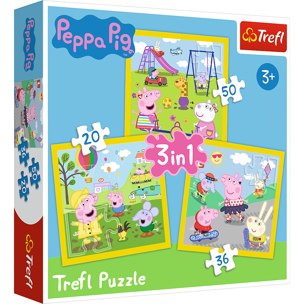 Puzzle - 3u1 - Peppa's Happy Day - Peppa Pig Trefl 34849