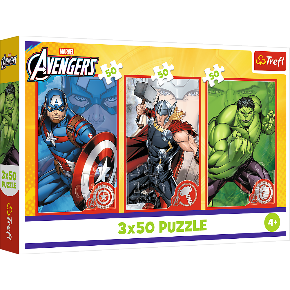 Puzzle - 3x50 - Vaš heroj / Disney Marvel Osvetnici Trefl 34891