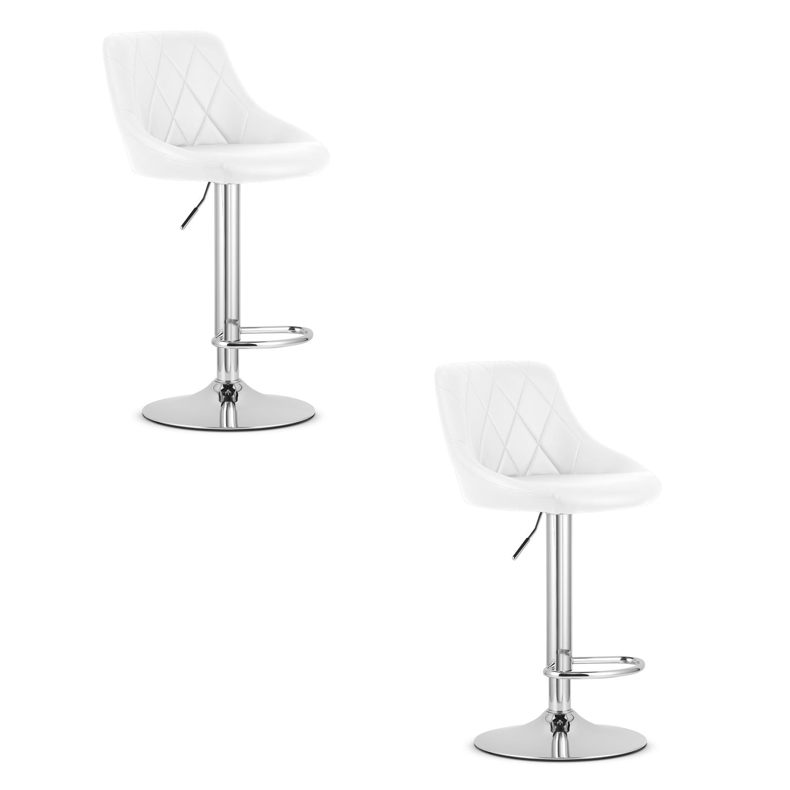 KAST barska stolica - bijela eko koža/kromirana baza x 2