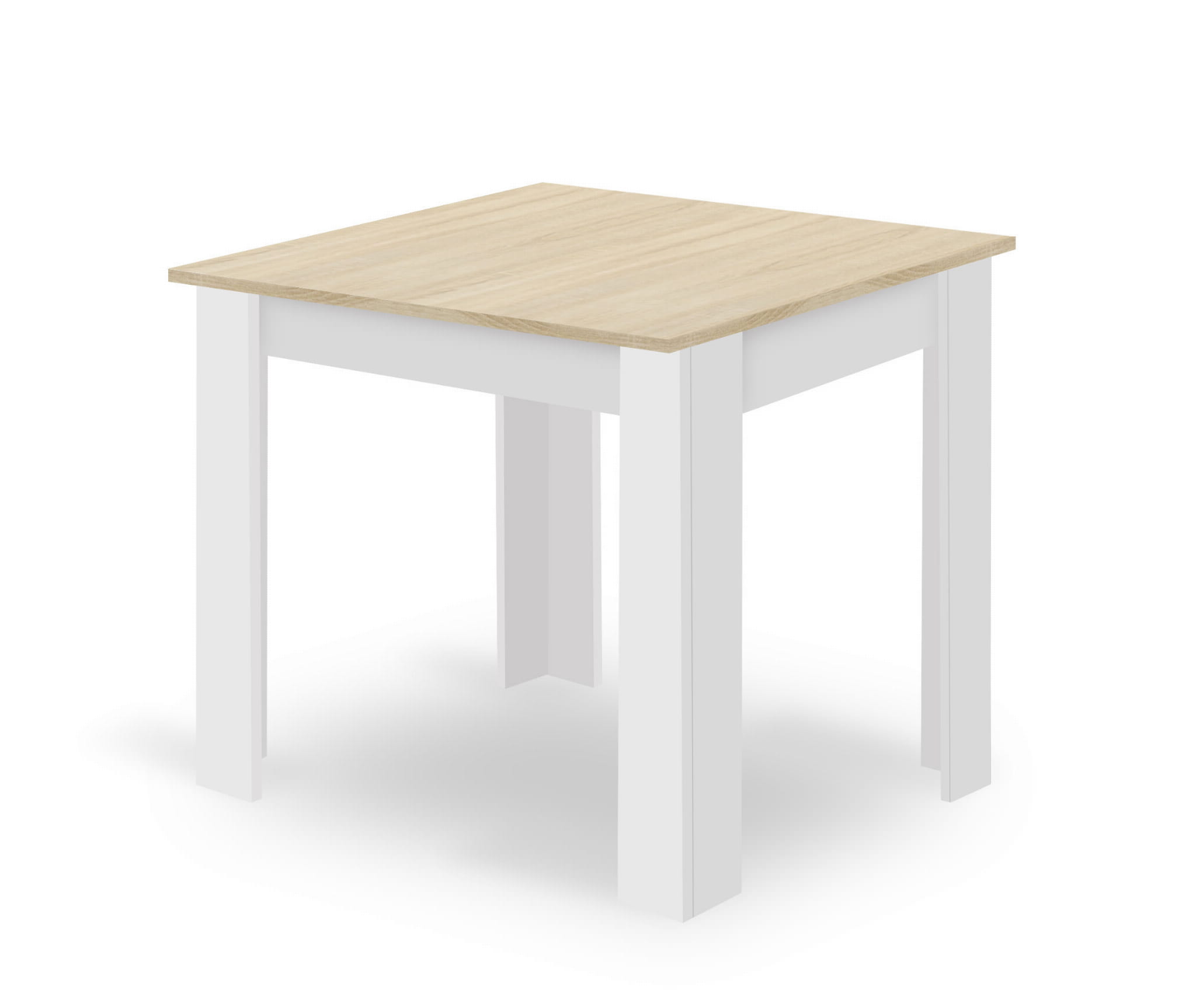 Stol 80x80 hrast sonoma + bijela boja