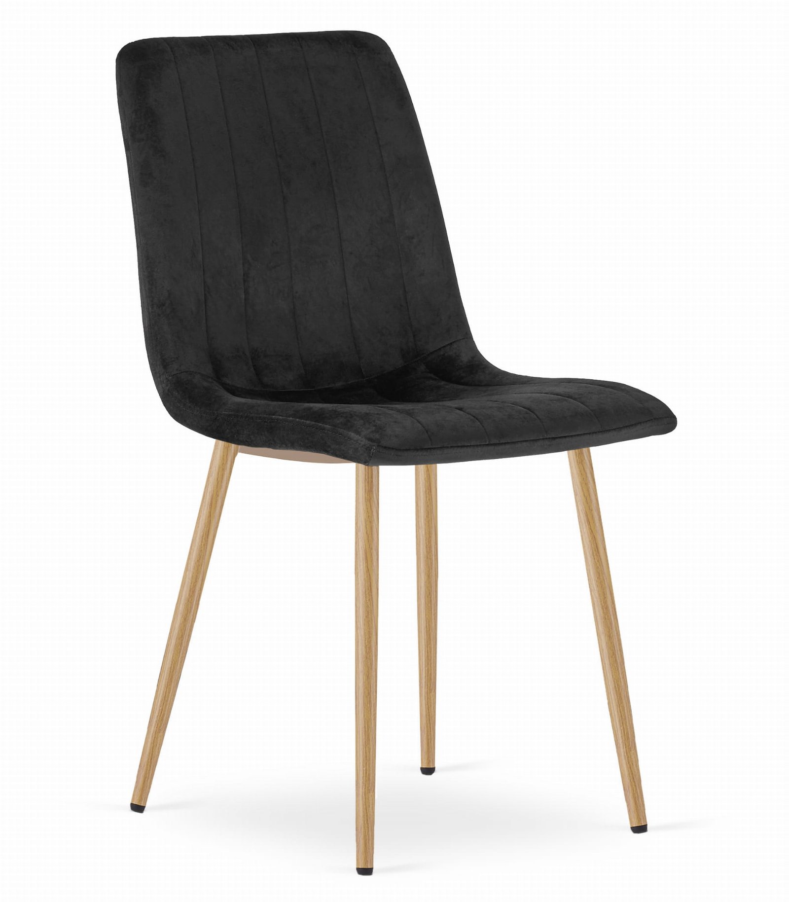 LAVA stolica - crni baršun / noge u boji drveta x 1