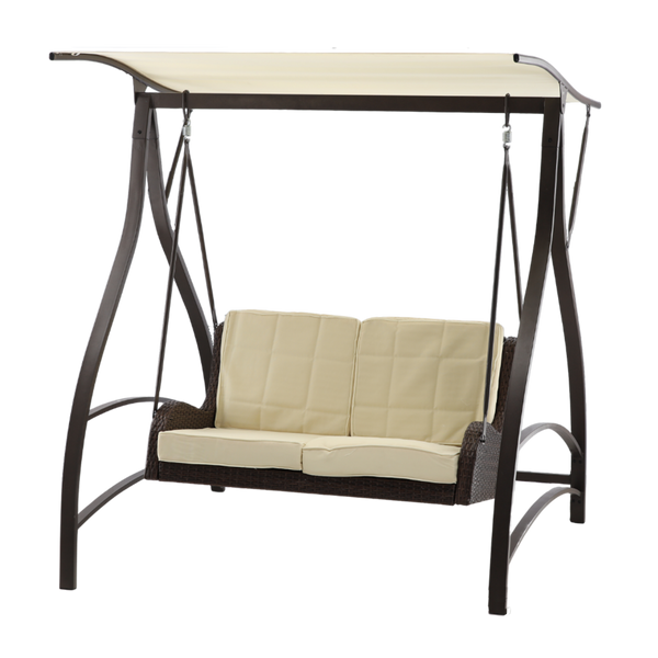 Vrtna ljuljačka od ratana, dimenzija 166 × 130 × 170 cm, smeđa – premium kvaliteta