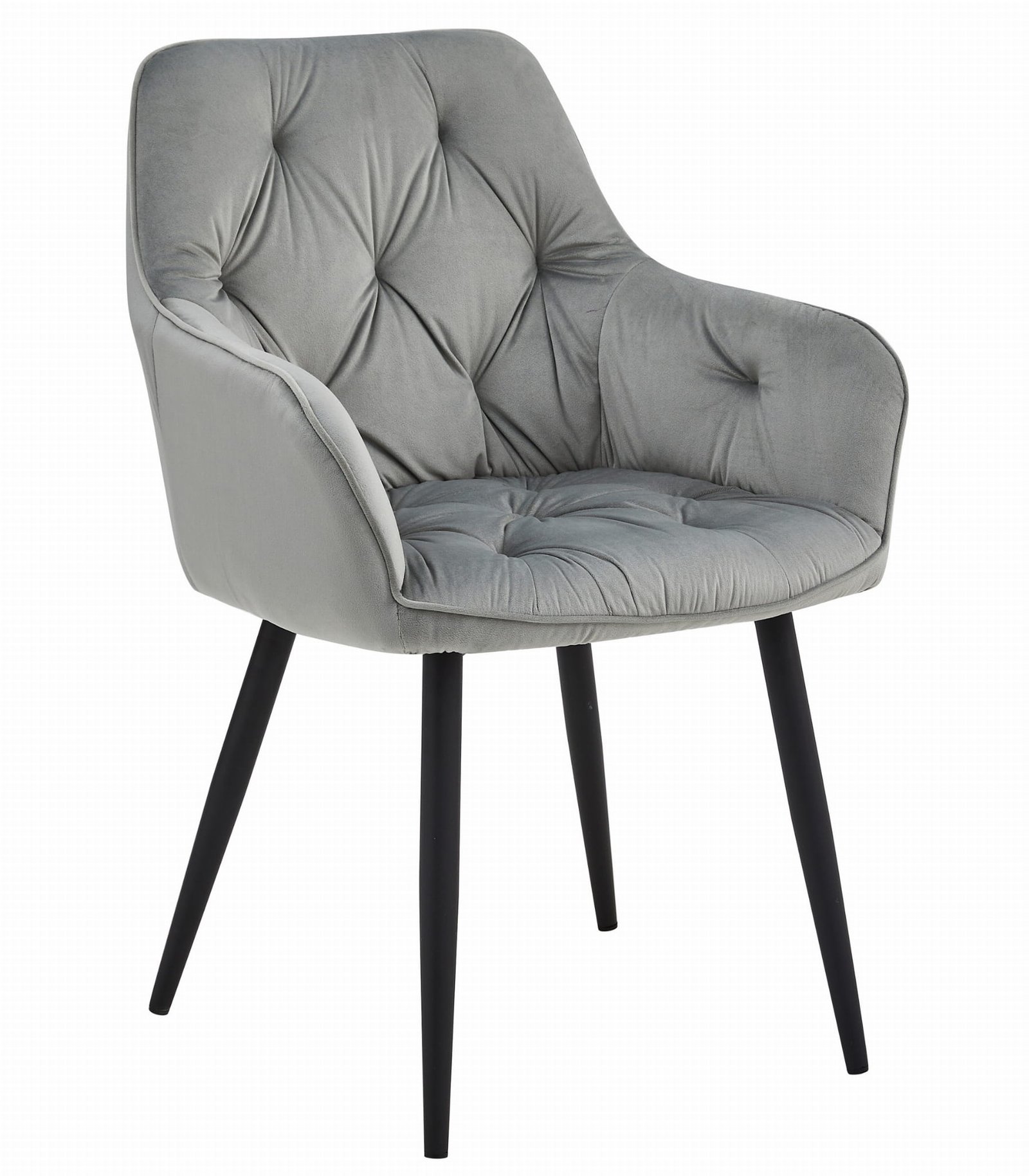 JORK stolica - srebrno sivi baršun / crne noge x 1