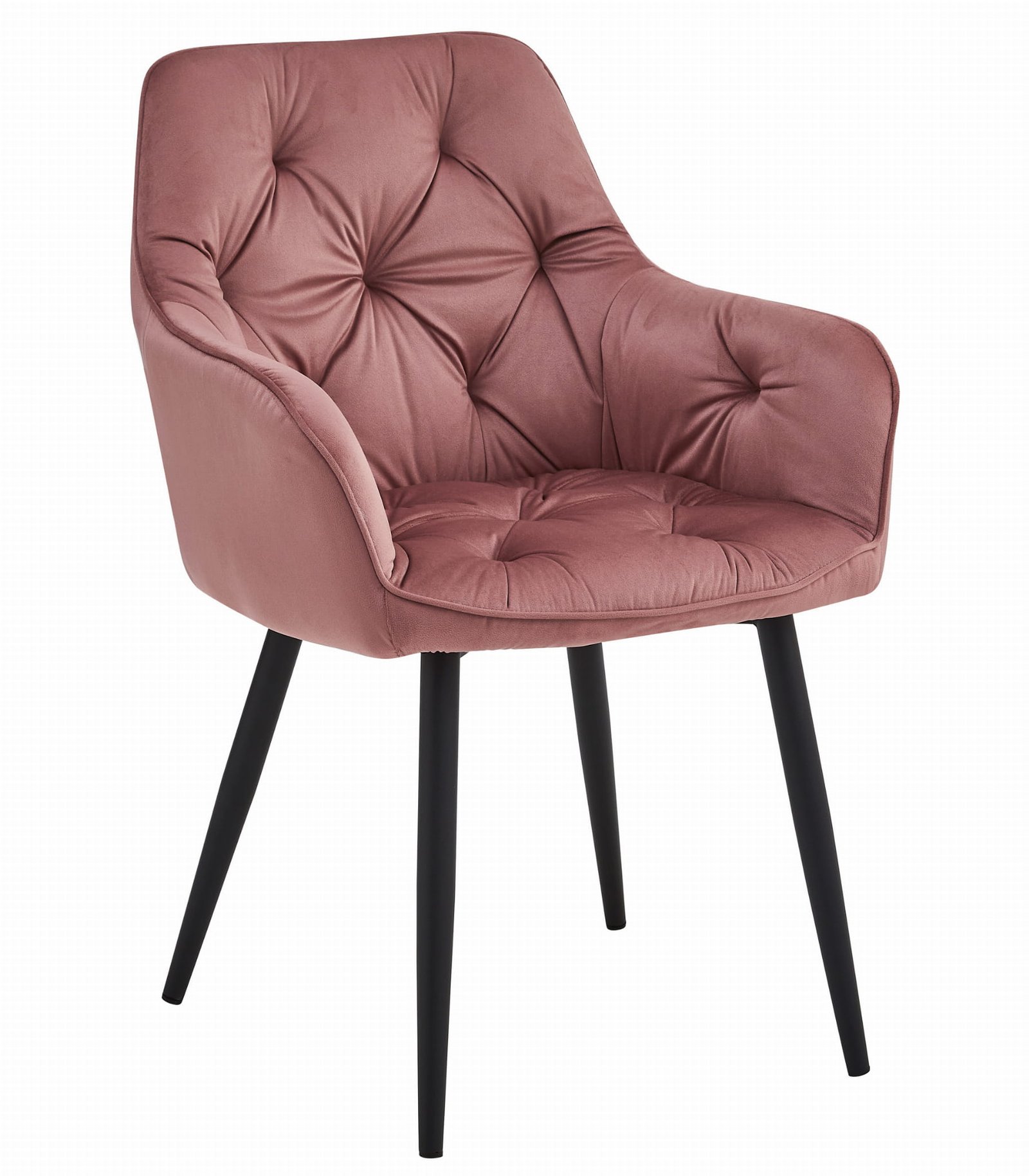JORK stolica - ružičasti baršun / crne noge x 1
