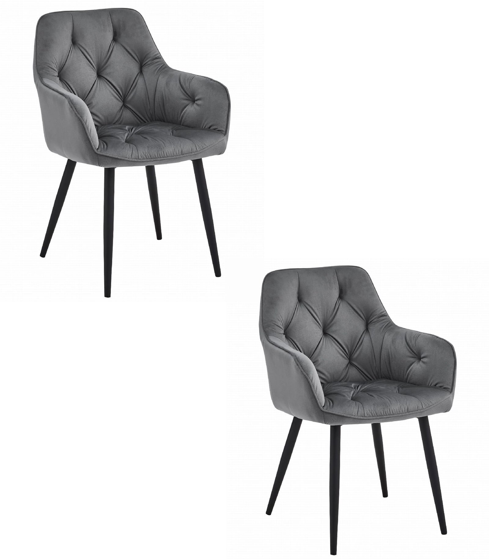 JORK stolica - tamno sivi baršun / crne noge x 2