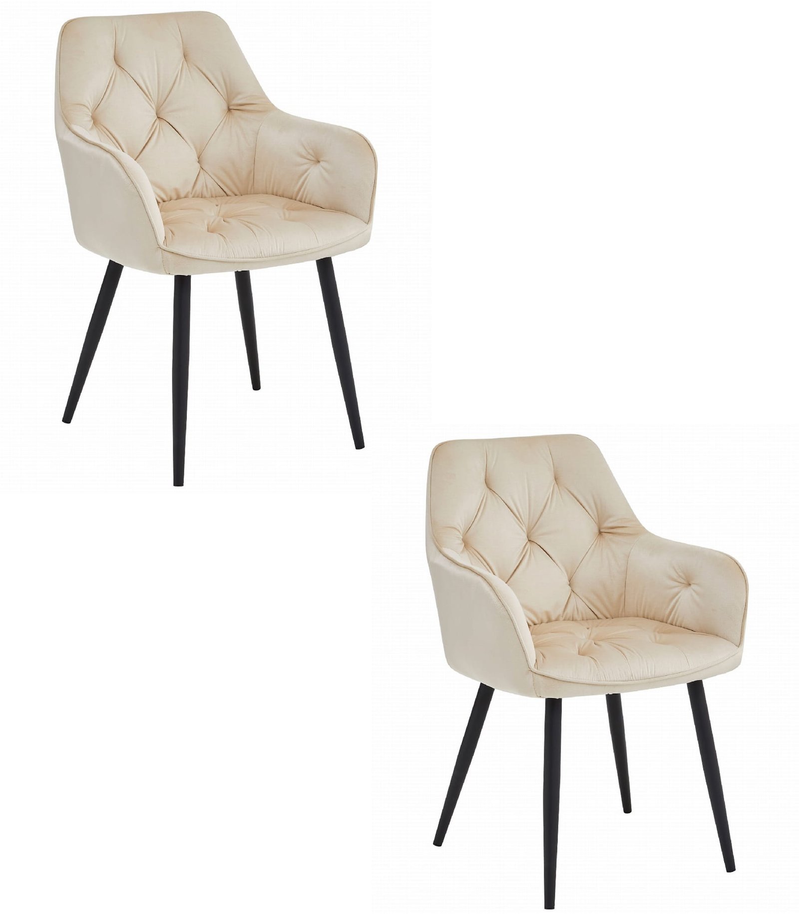 JORK stolica - bež baršun / crne noge x 2