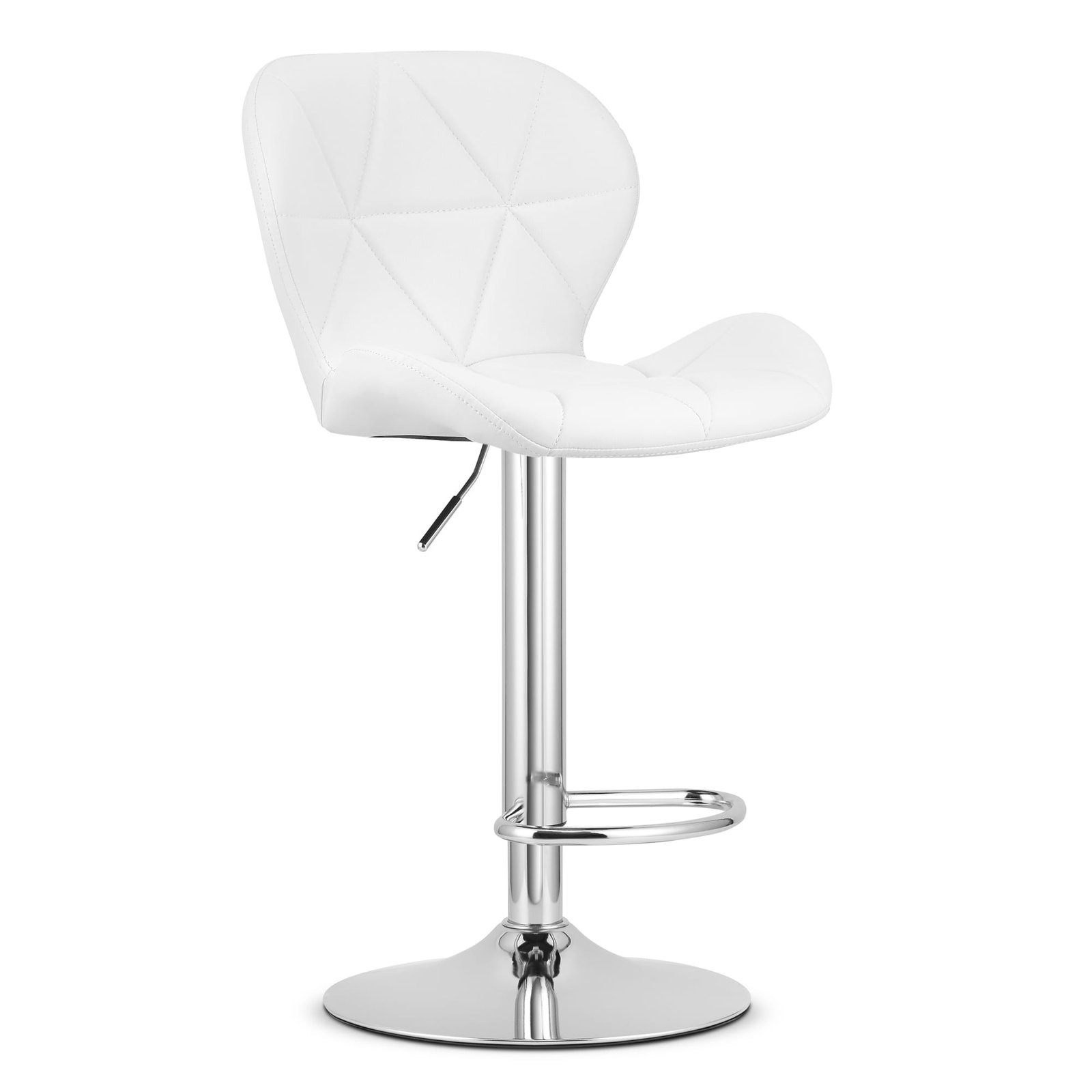 WEST barska stolica - bijela eko koža / krom postolje