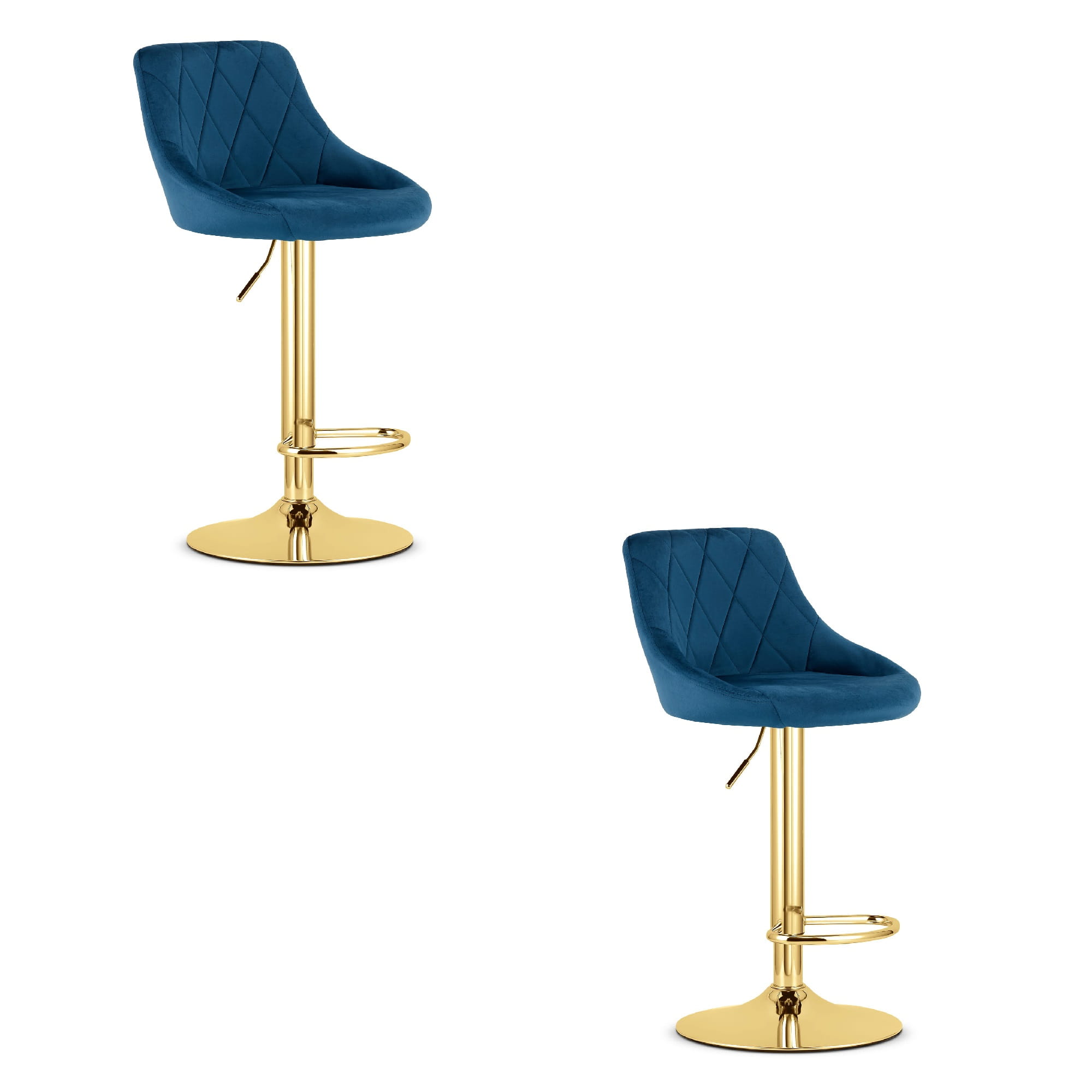 KAST barska stolica - tamnoplavi baršun / zlatna baza x 2