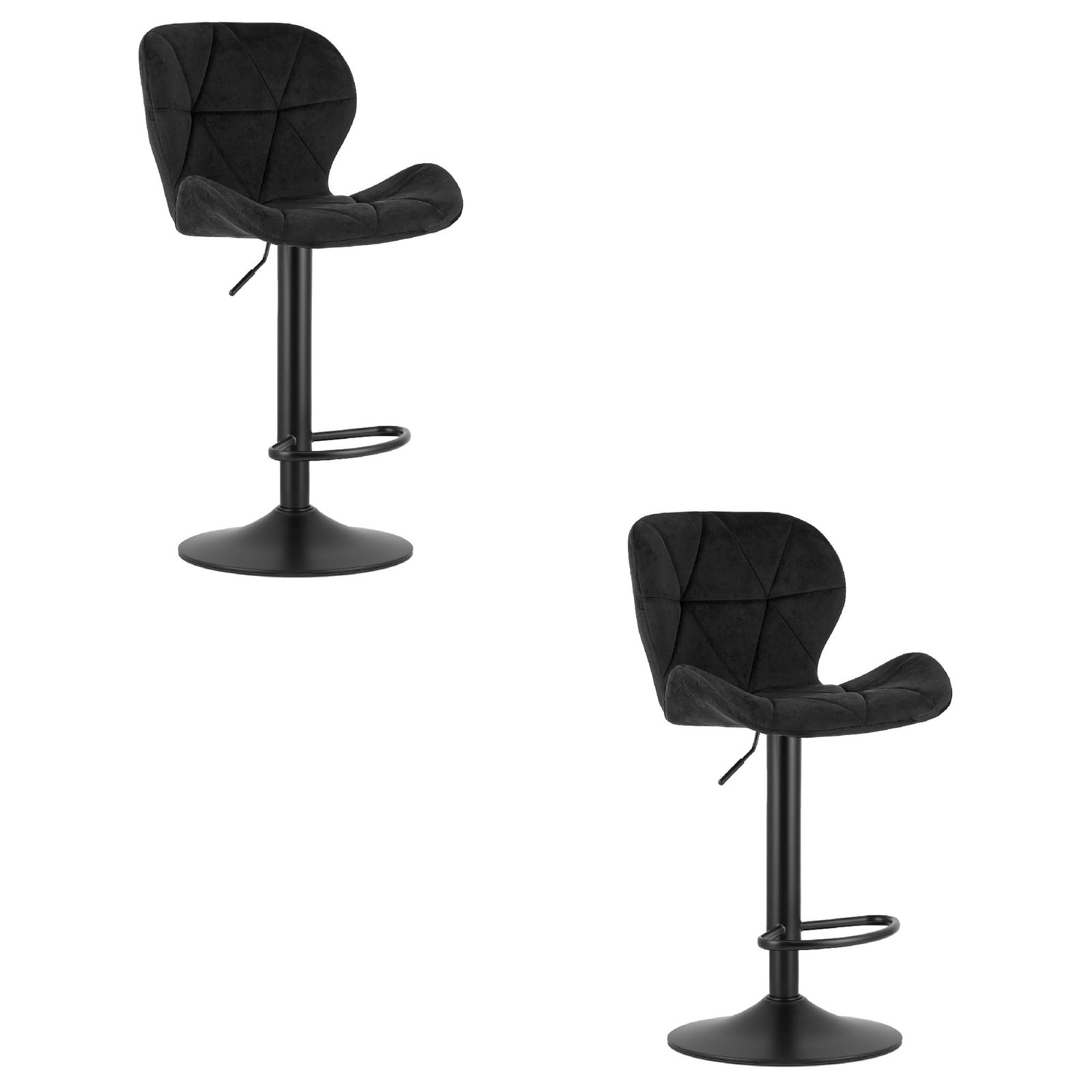 WEST barska stolica - crni baršun / crna baza x 2