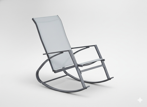 Vrtna stolica za ljuljanje – siva boja, 60 × 104 × 95 cm (3842)