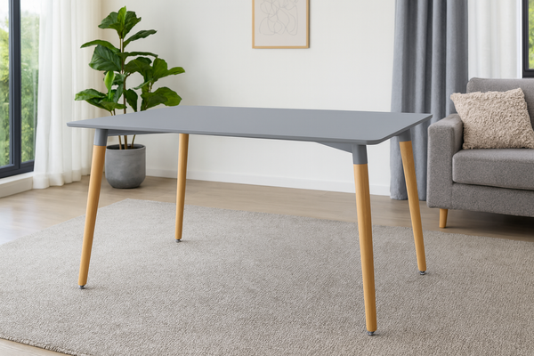 Pravokutni stol dimenzija 120 × 80 × 74 cm – sivi