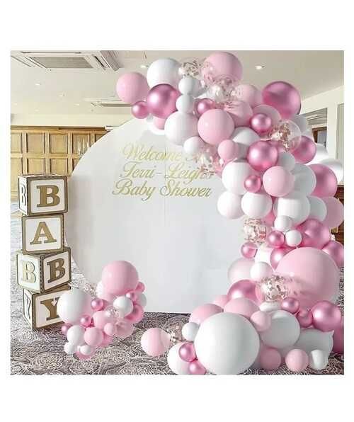 Girlanda od balona - 104 kom. roza - bijela 