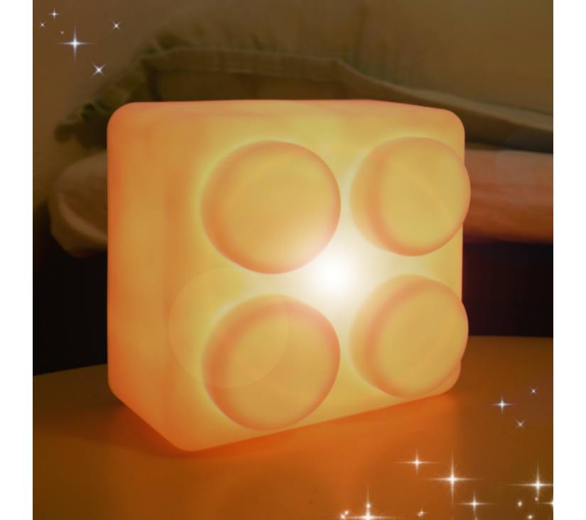 CrazySafety led noćno svijetlo za djecu - cigla, bijela