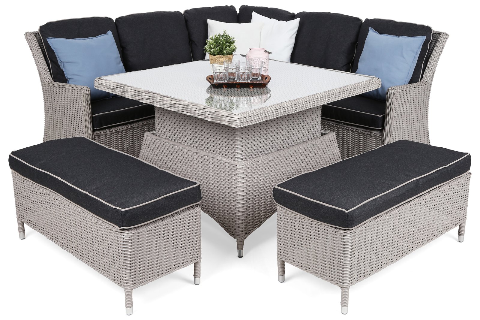 Termoli kutni set u bijeloj/sivoj boji