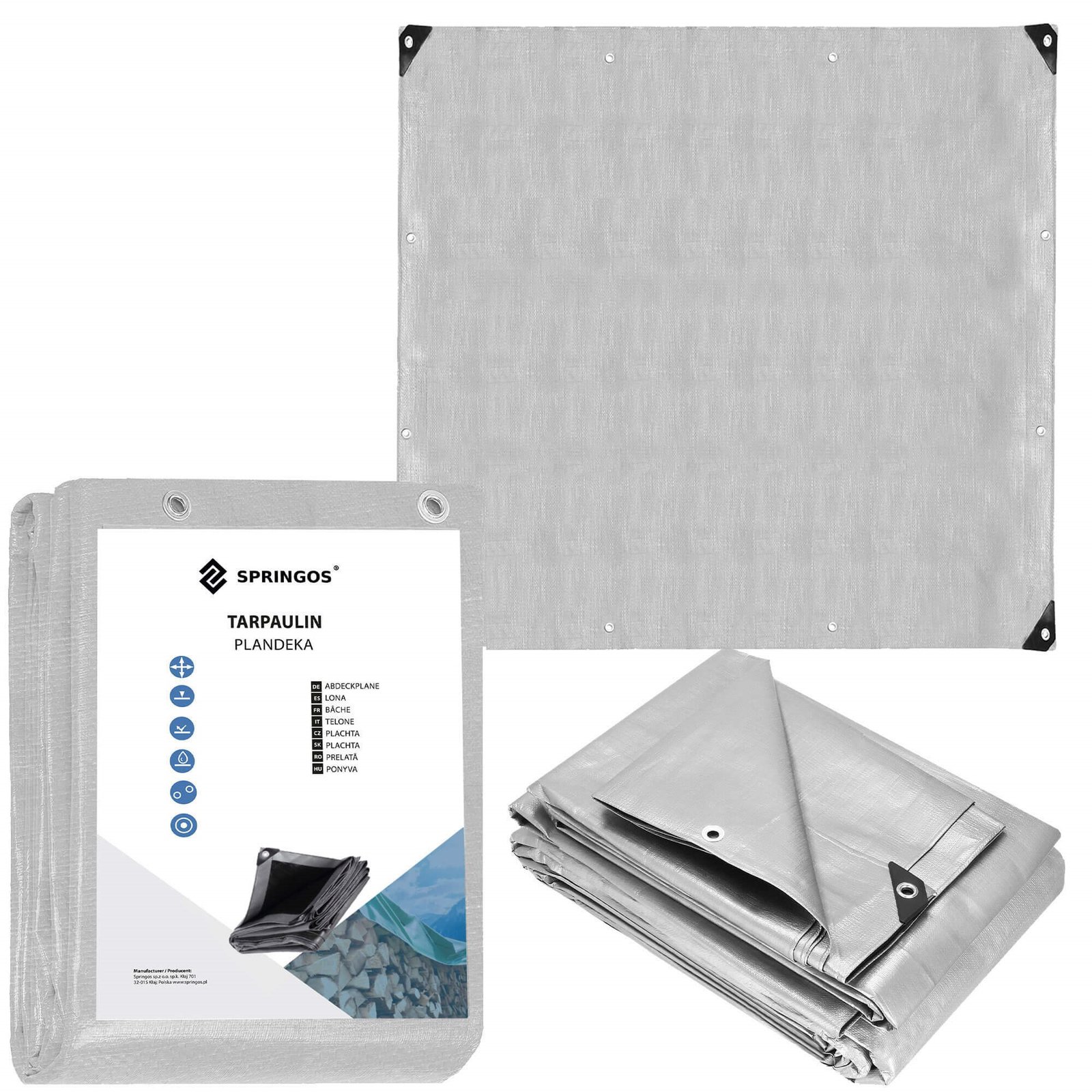 Cerada 4 × 4 m sivo-smeđa