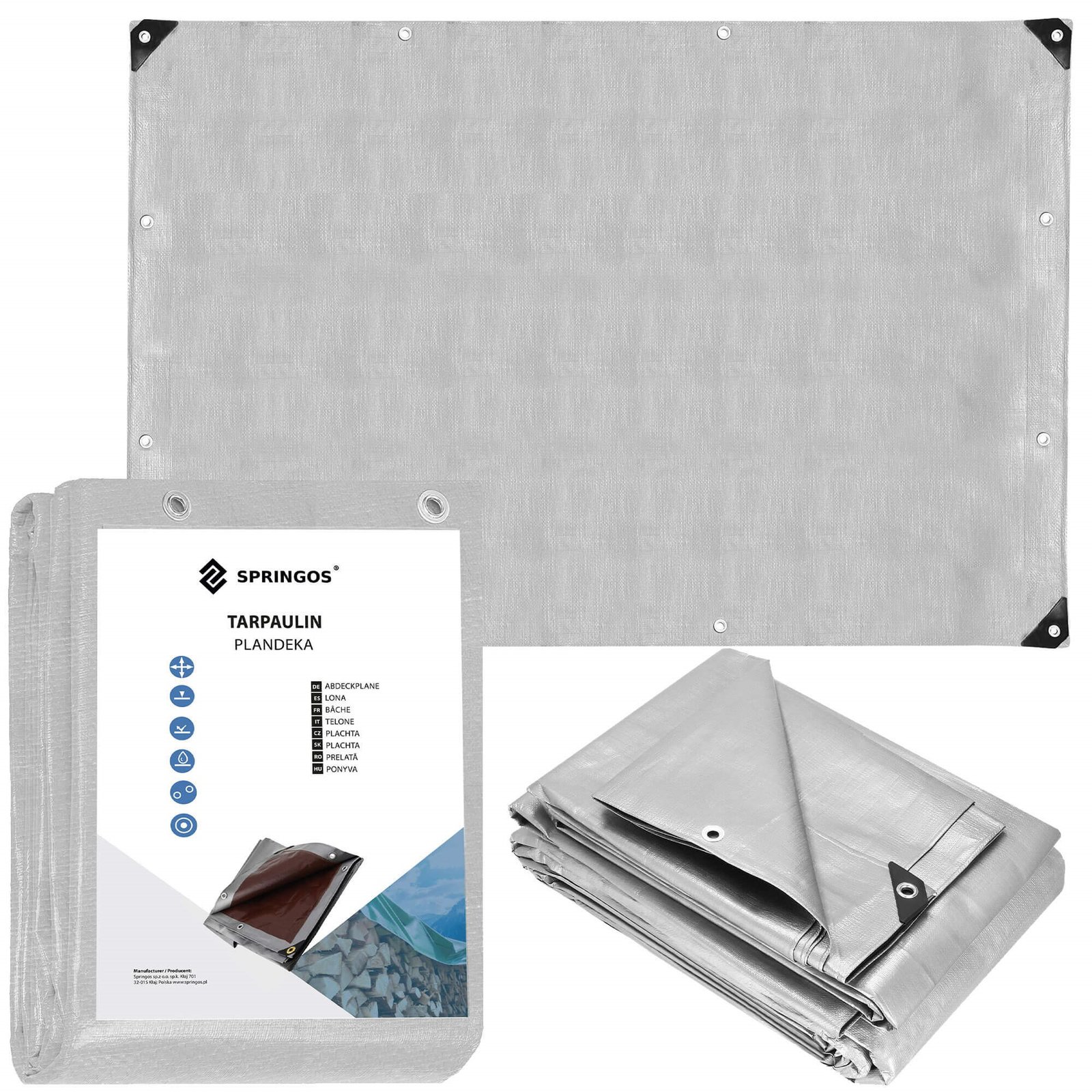 Cerada 5 × 8 m sivo-smeđa