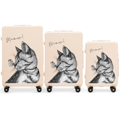 Wings komplet 3 kofera ABS+, prljavo bijela „Mijau”