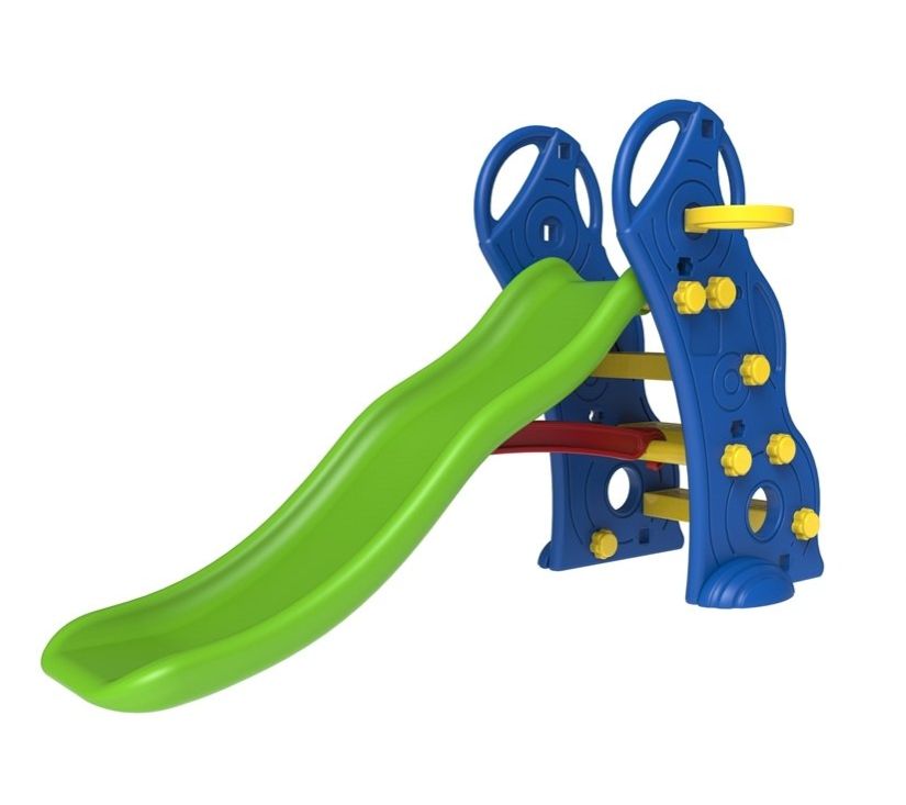 Tobogan s košem zeleno plavi