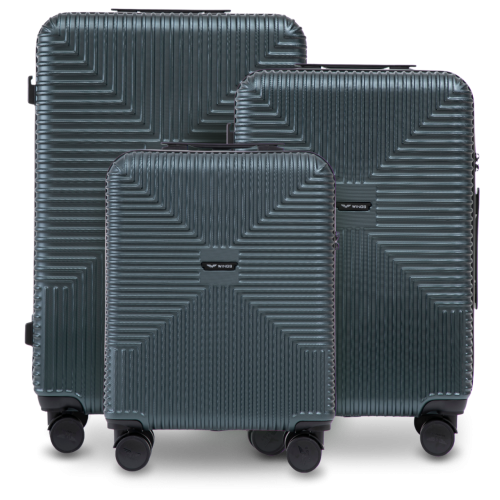 Wings set od 3 kofera PC ECO Jackdaw, tamnozelene boje