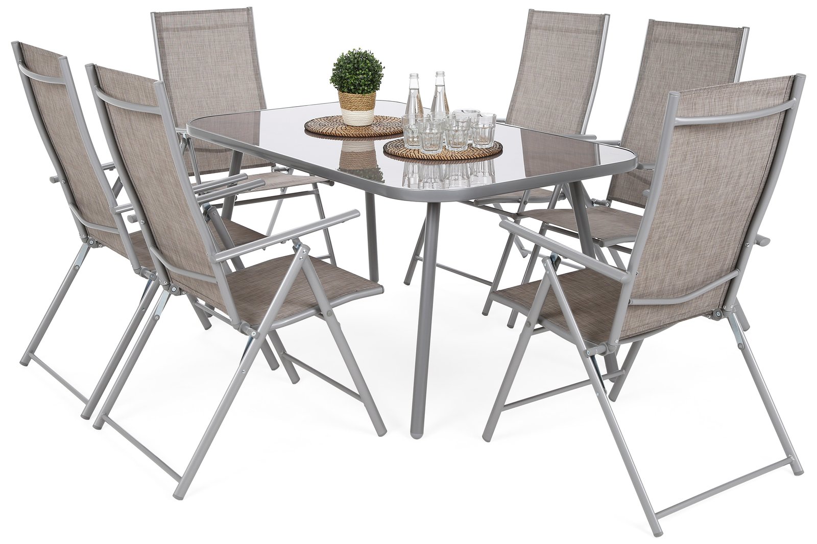 Casablanca Garnitura namještaja 150 cm Srebrna / Taupe Melange 6+1