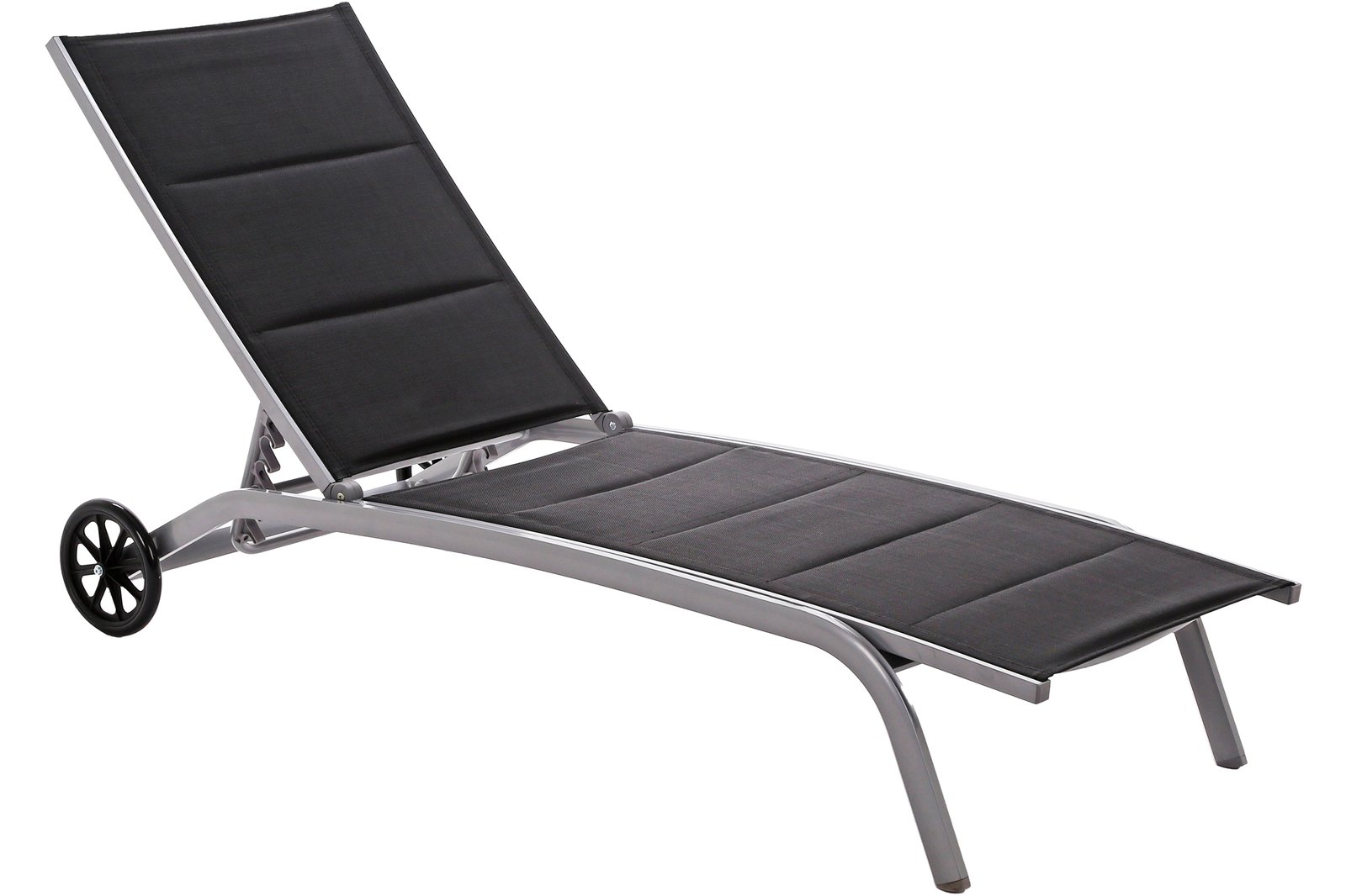 Elegantna aluminijska vrtna ležaljka Ibiza  srebrna/crna