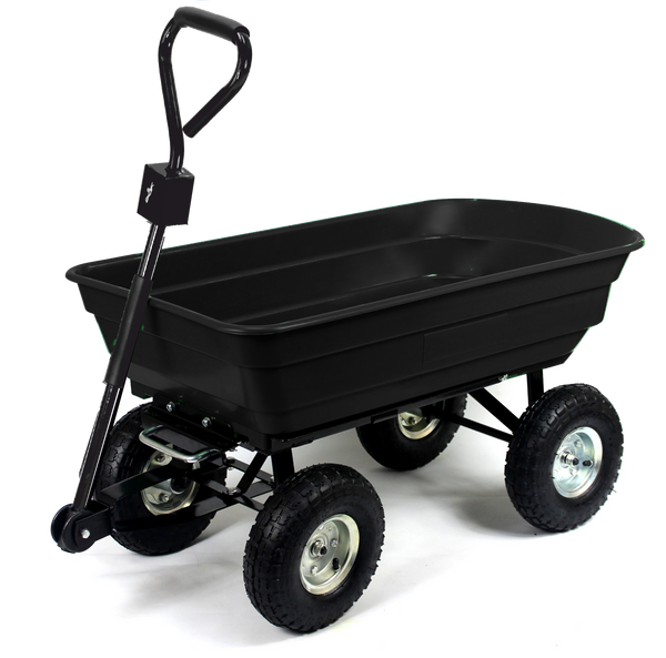 Dvostruko funkcionalna vrtna kolica – crna boja do 300 kg