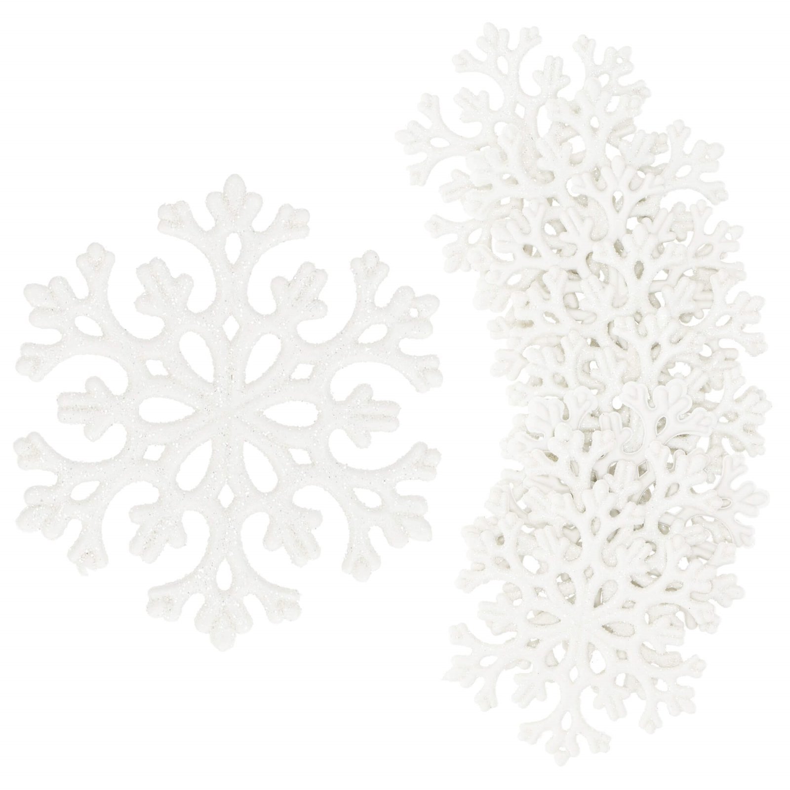 Springos set božićnih ukrasa "Snježna pahulja", 6 cm, 8 komada, bijela