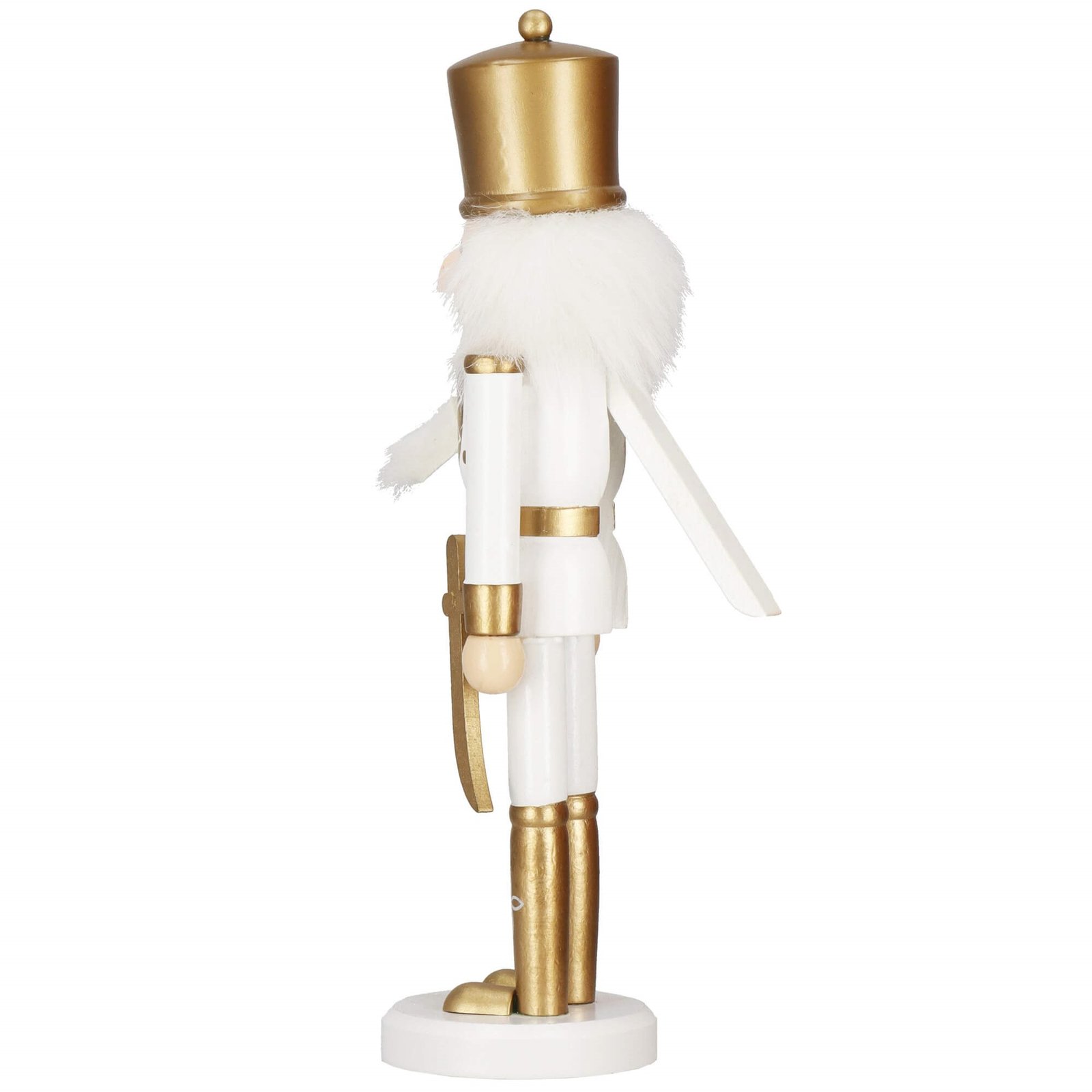 Božićni ukras Orašar – visina 30 cm, bijelo zlatni